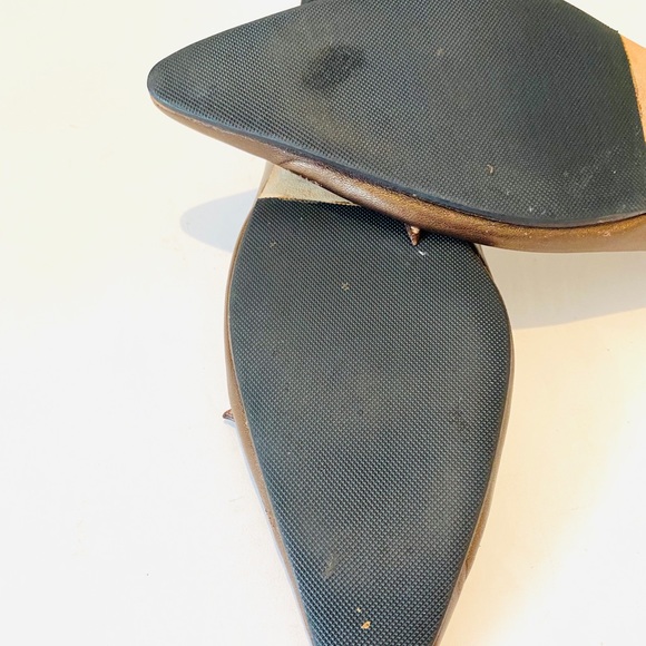 Manolo Blahnik Golden Brown Pointed Toe Flats - Picture 8 of 8